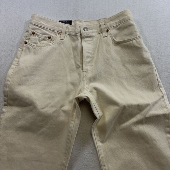 Levi's Premium 501 '90s Jeans Women 29x32 White Mid Rise Straight American Denim - Picture 2 of 13